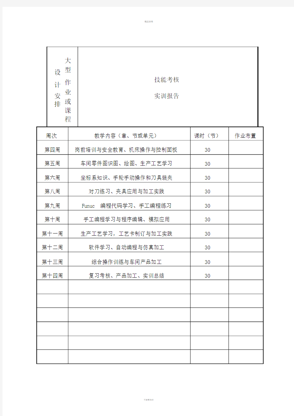 funuc加工中心实训教案(1).doc