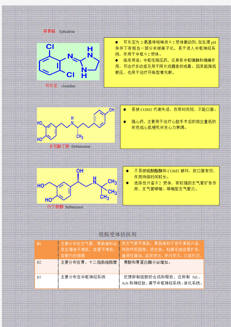 肾上腺素类药物与抗组胺药物