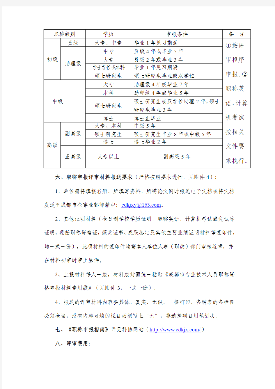 成都市科学技术协会关于开展专业技术职称申报工作的通知