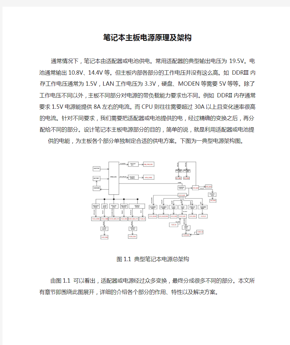 笔记本主板电源原理及架构