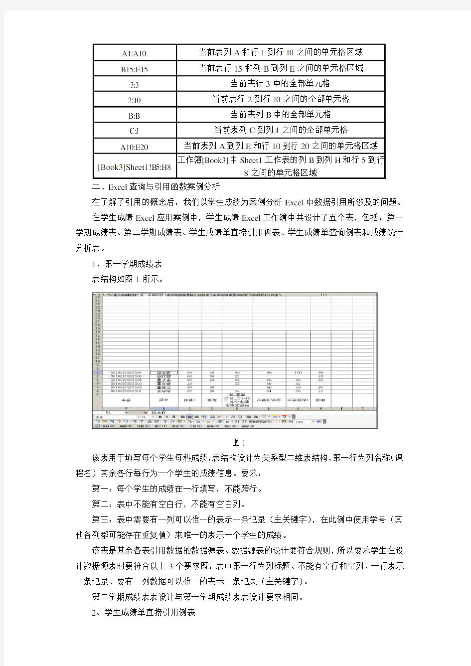 浅析Excel数据引用函数