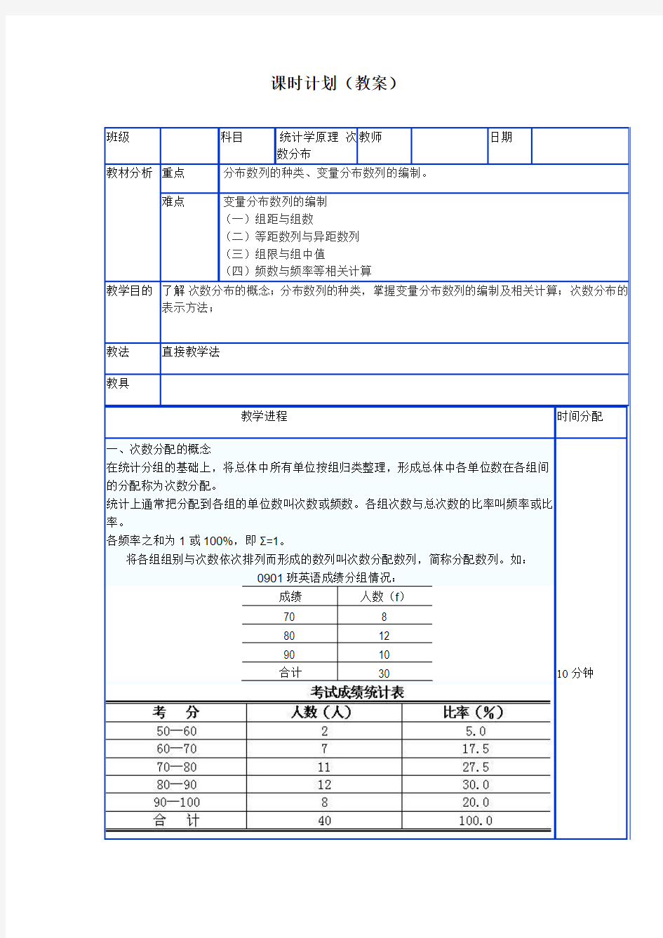 完整的教案格式