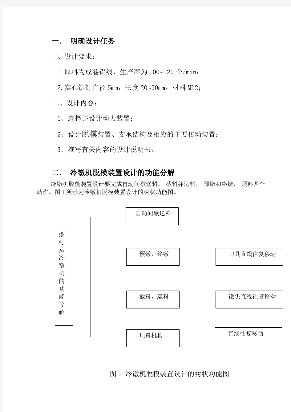 冷镦机脱模装置设计