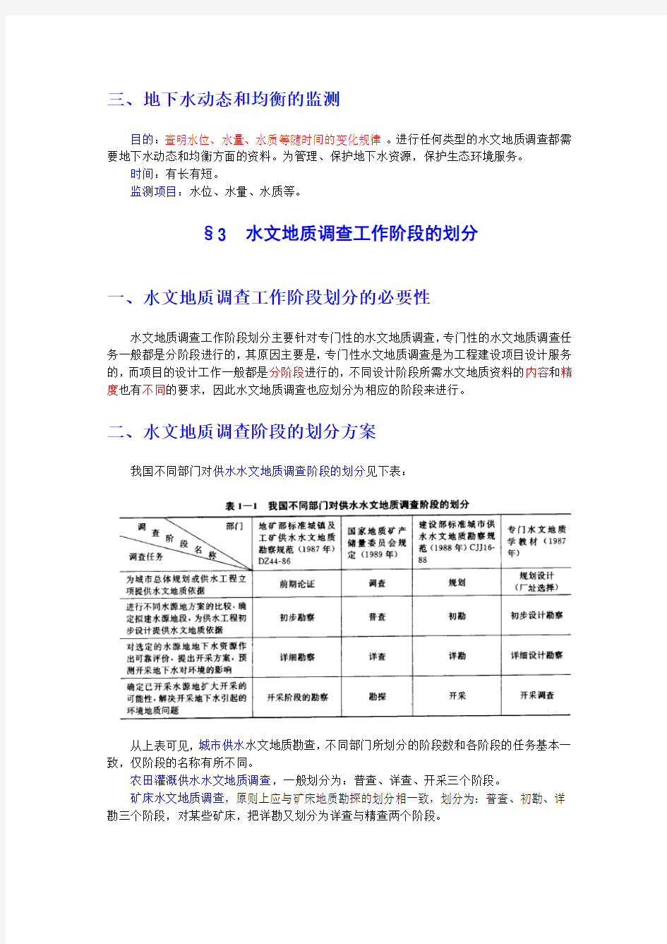 水文地质调查概述