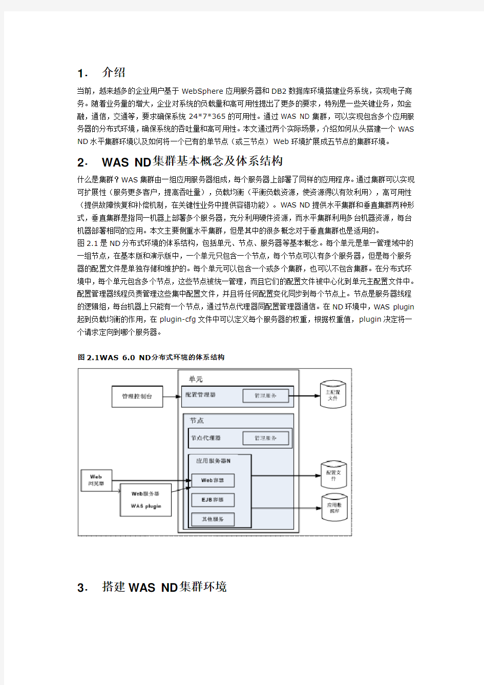 WAS集群配置