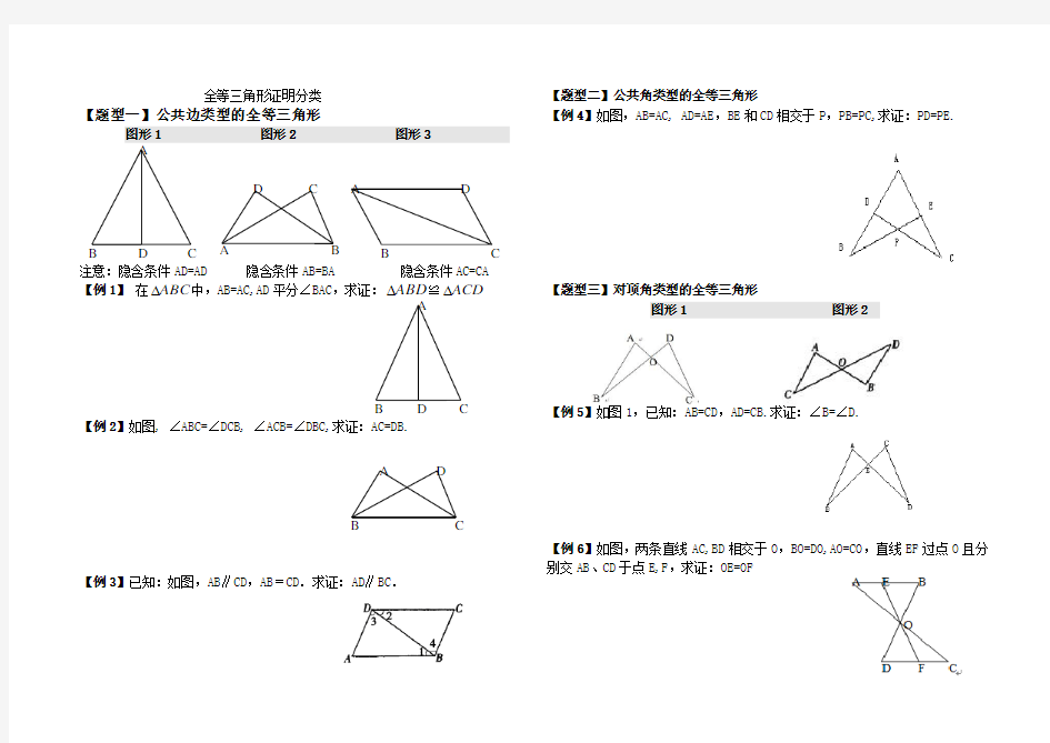 全等三角形证明分类整理