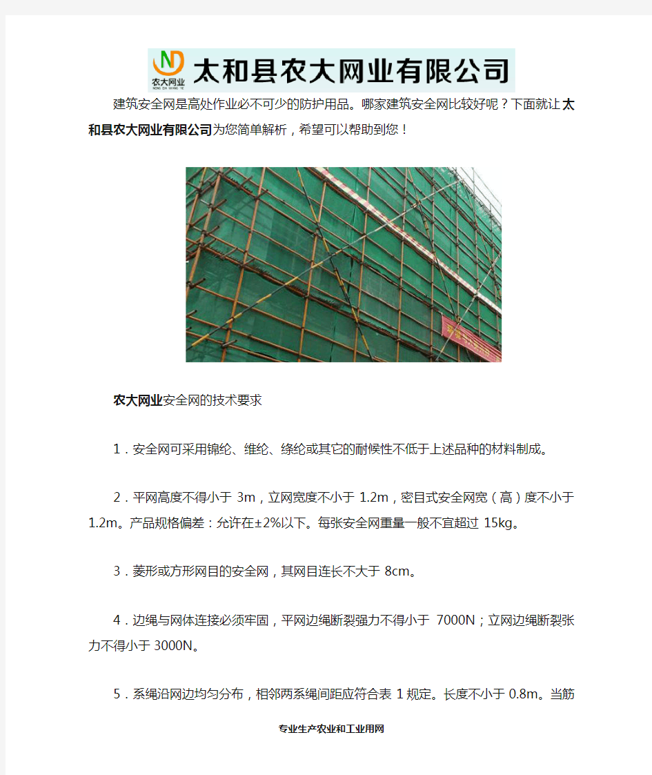 建筑安全网哪个品牌好