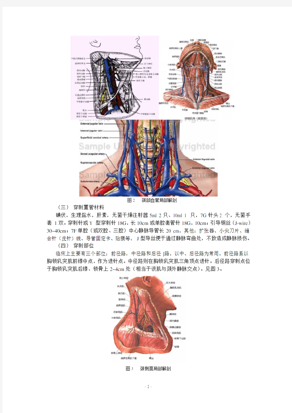 中心静脉穿刺置管和测压