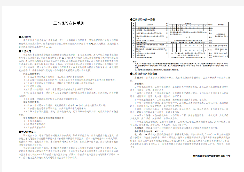 工伤保险宣传手册(8开)