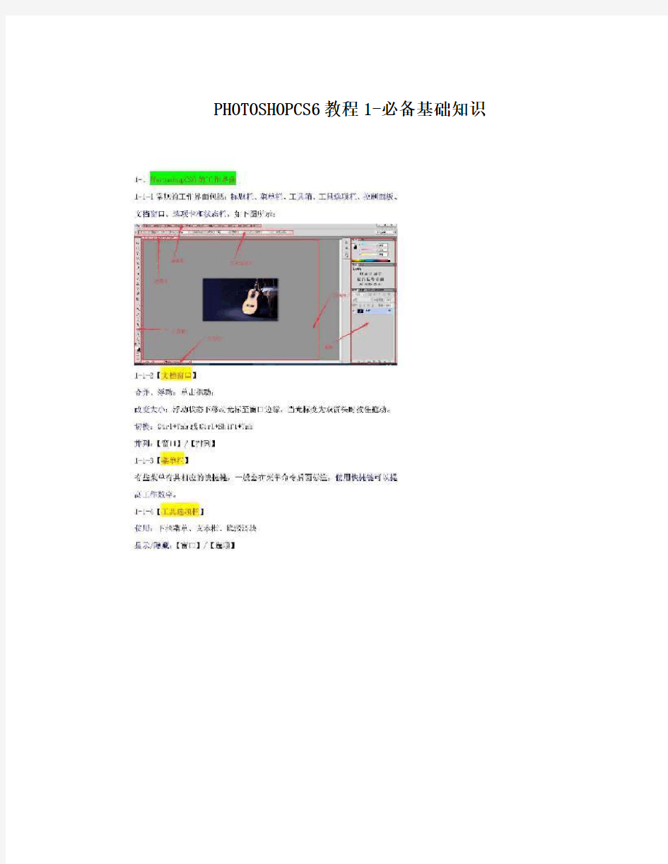 PHOTOSHOPCS6教程1-必备基础知识