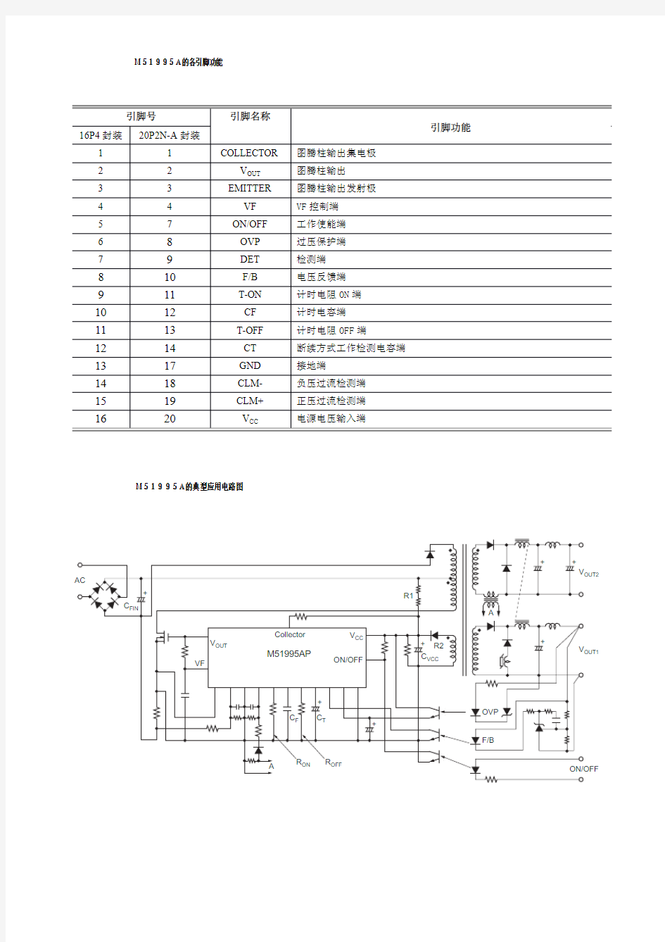 M51995A笔记本电脑电源适配器控制芯片