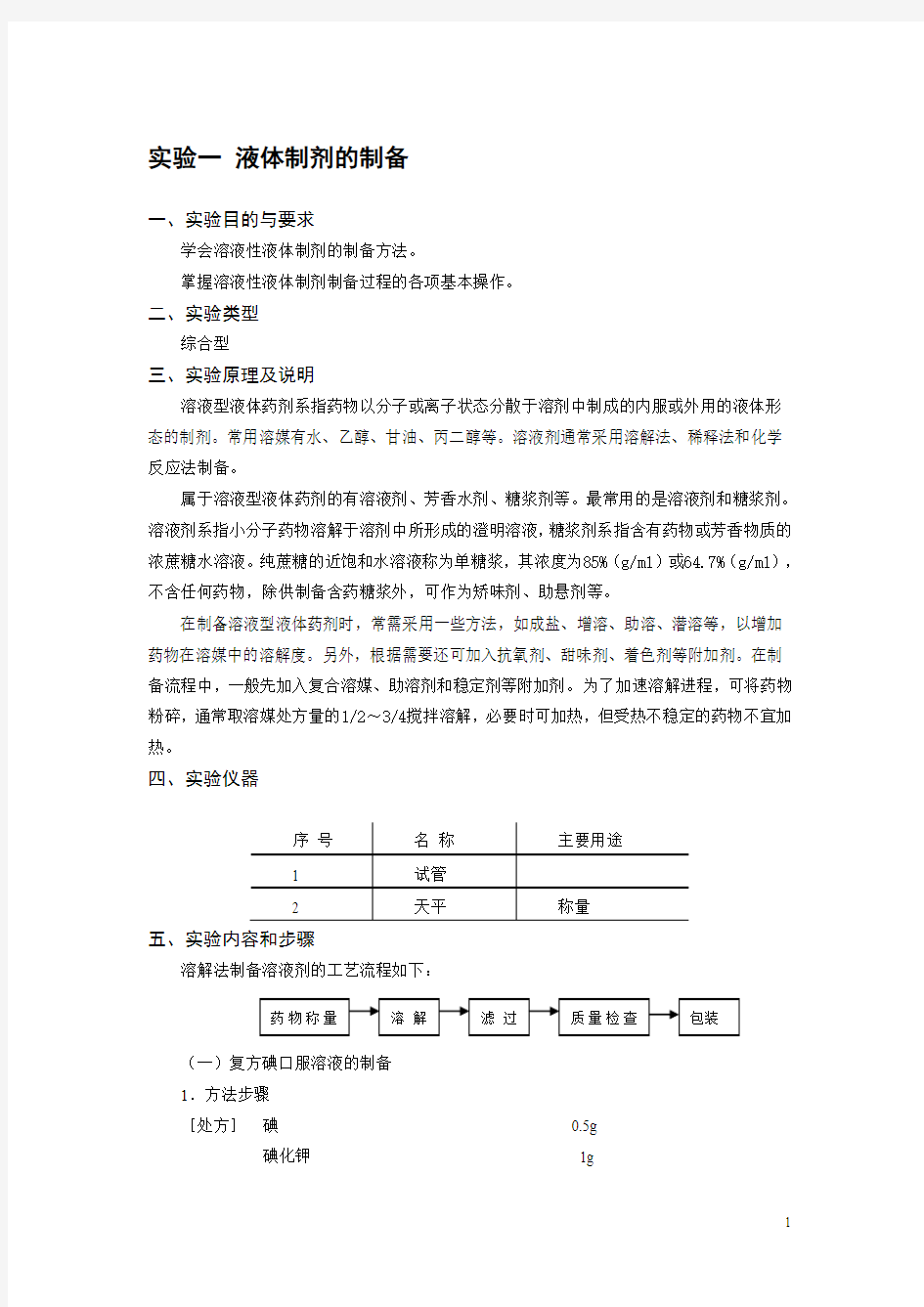 药剂学实验指导