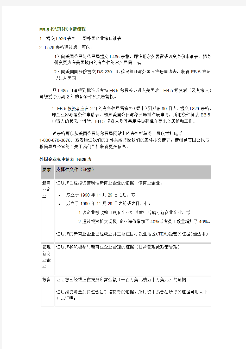 投资移民EB-5签证申请流程(中文)