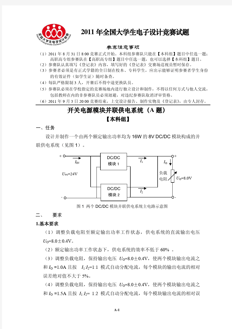 2011年电子设计大赛题目汇编