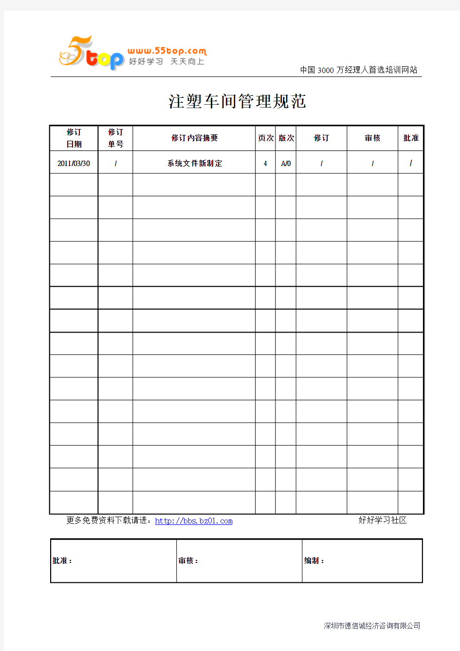 注塑车间管理规范