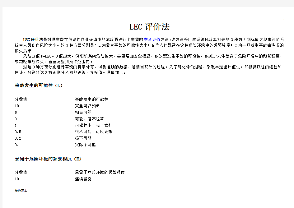 最新版危险源辨识与风险评价表