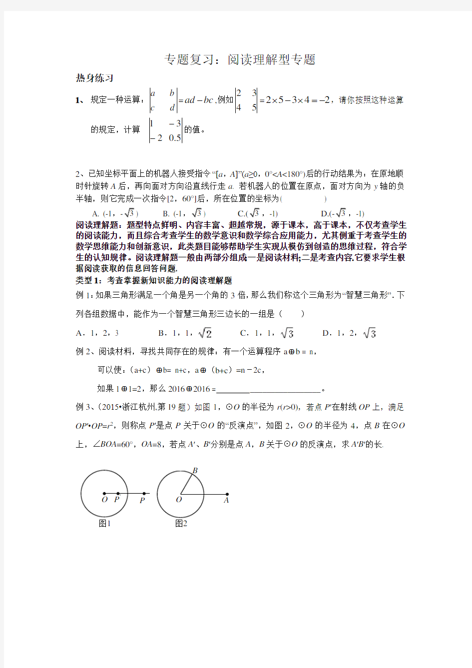 阅读理解专题复习