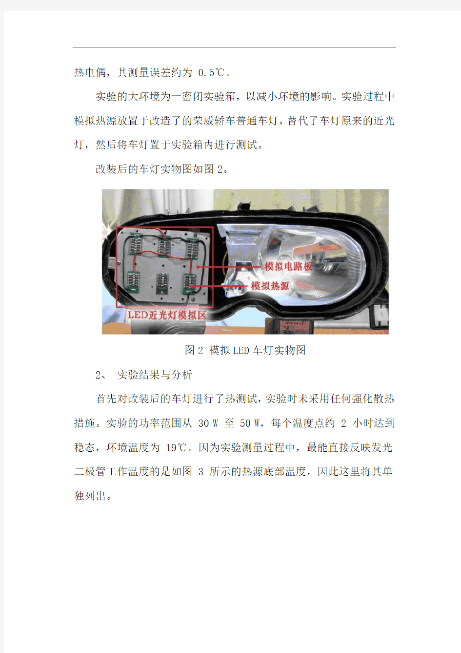 汽车LED前照灯实验系统设计解析