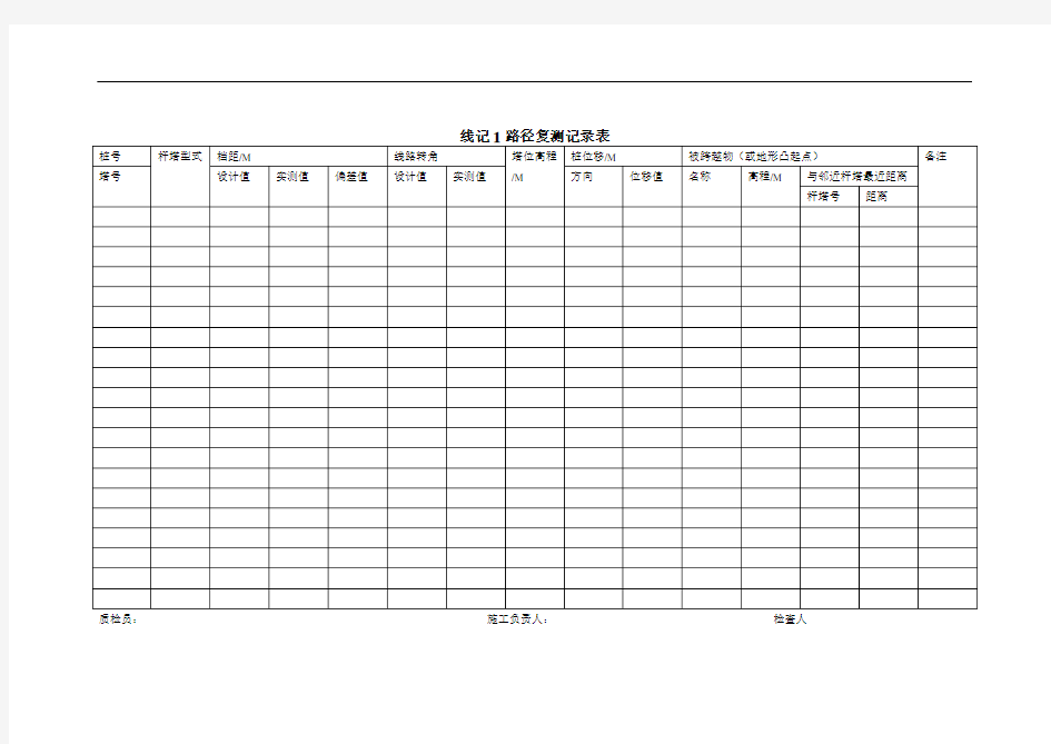 线记1  路径复测记录表