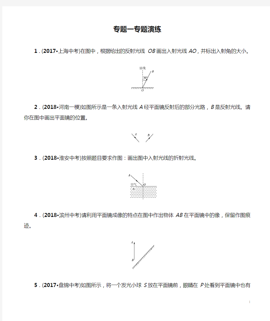 2020年中考物理总复习 专题一专题演练