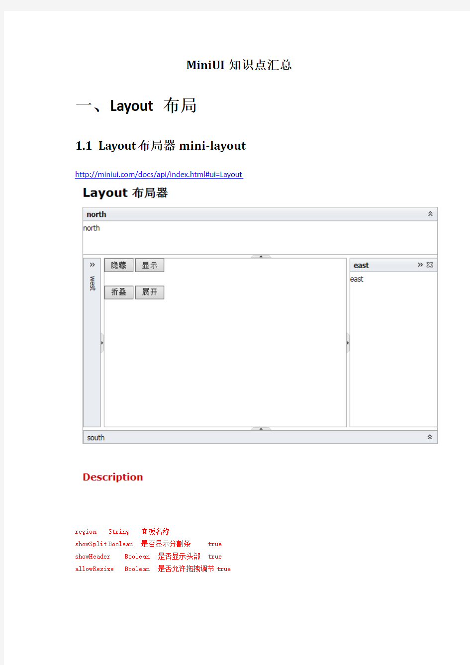 MiniUI知识点汇总汇总