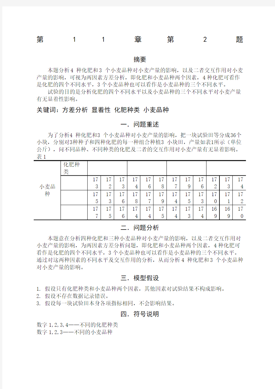 数学建模模拟题,图论,回归模型,聚类分析,因子分析等