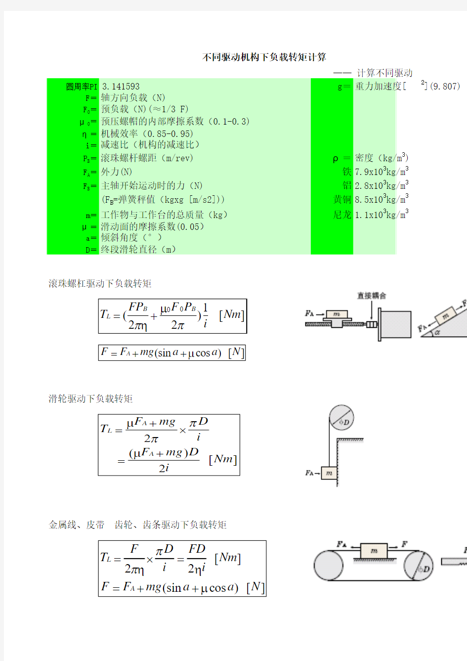 步进电机选型计算