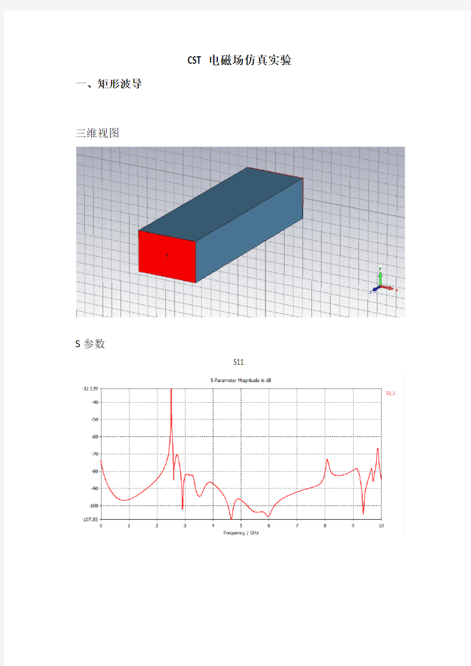 cst电磁场仿真实验报告