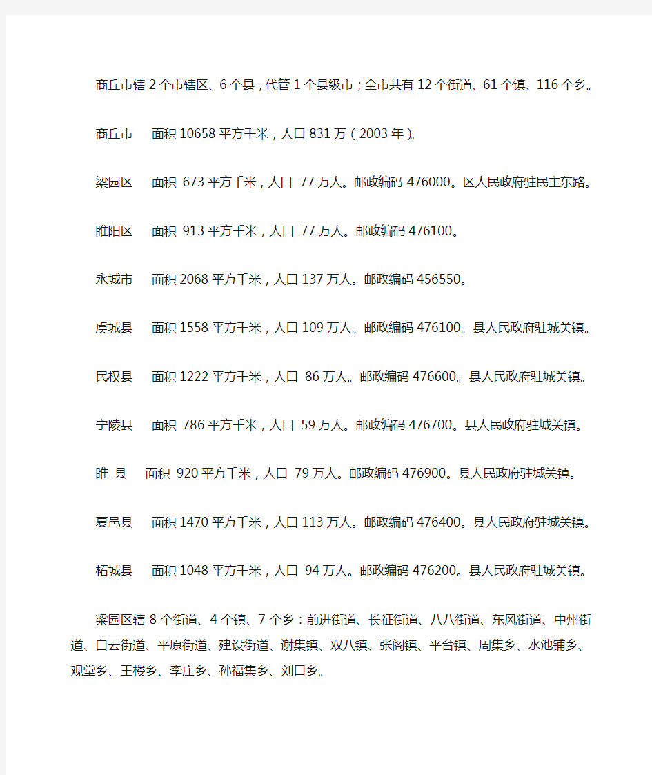 商丘市辖2个市辖区