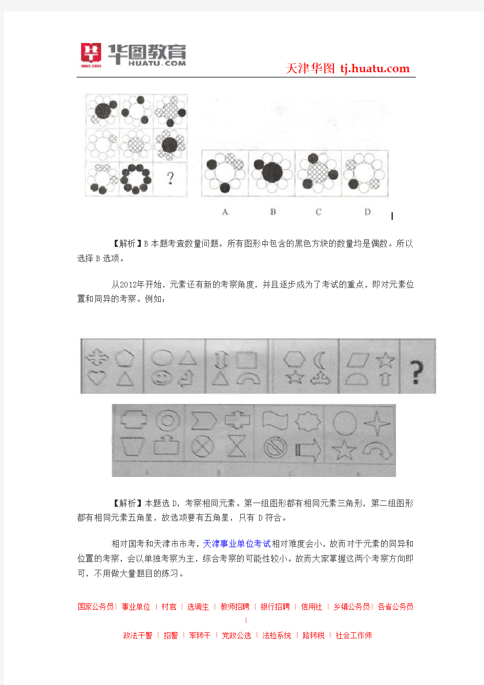 2014天津事业单位考试判断推理之图形推理