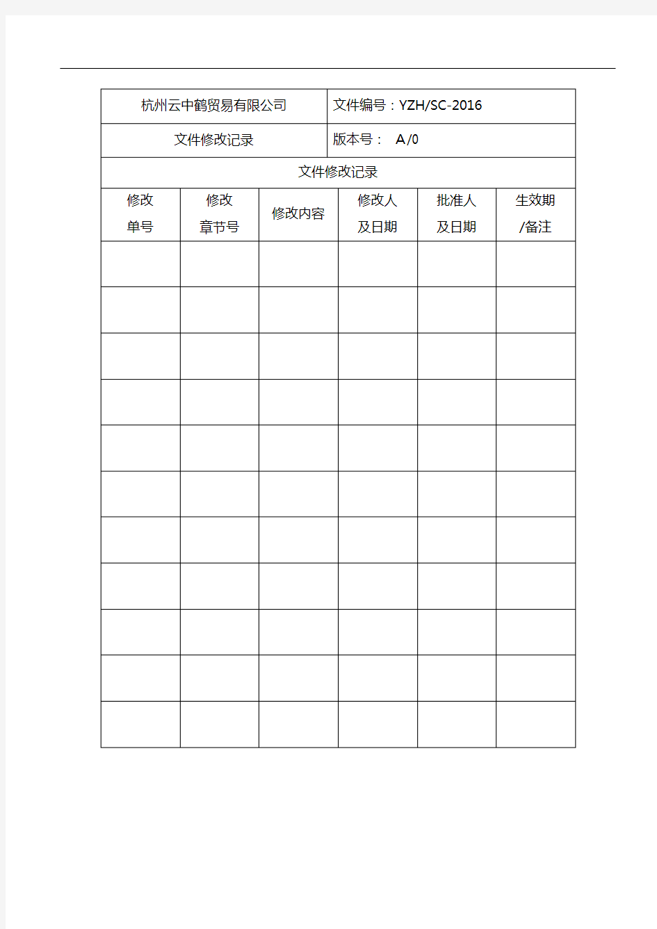 质量手册(贸易公司)