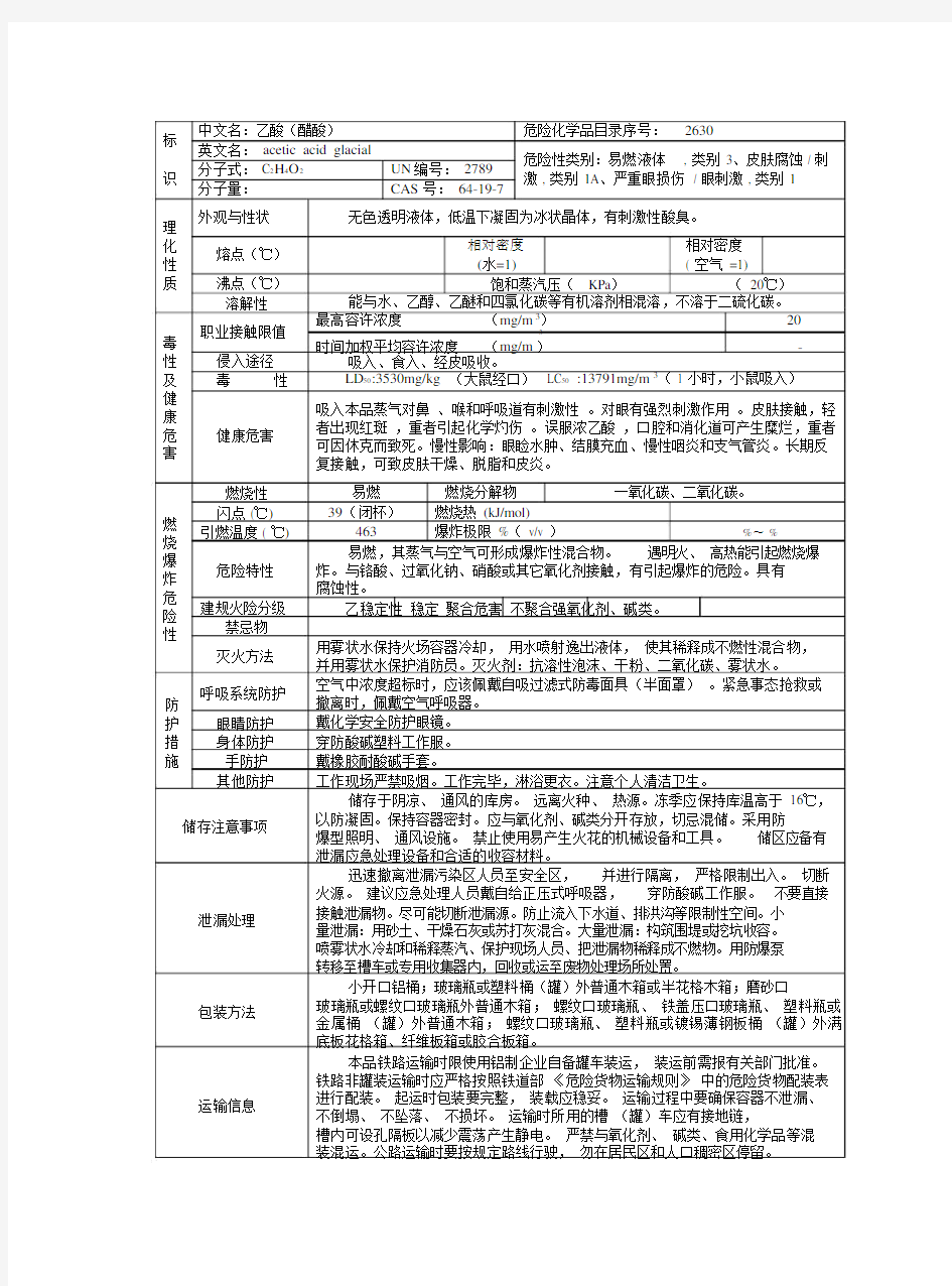 乙酸理化性质及危险特性.docx