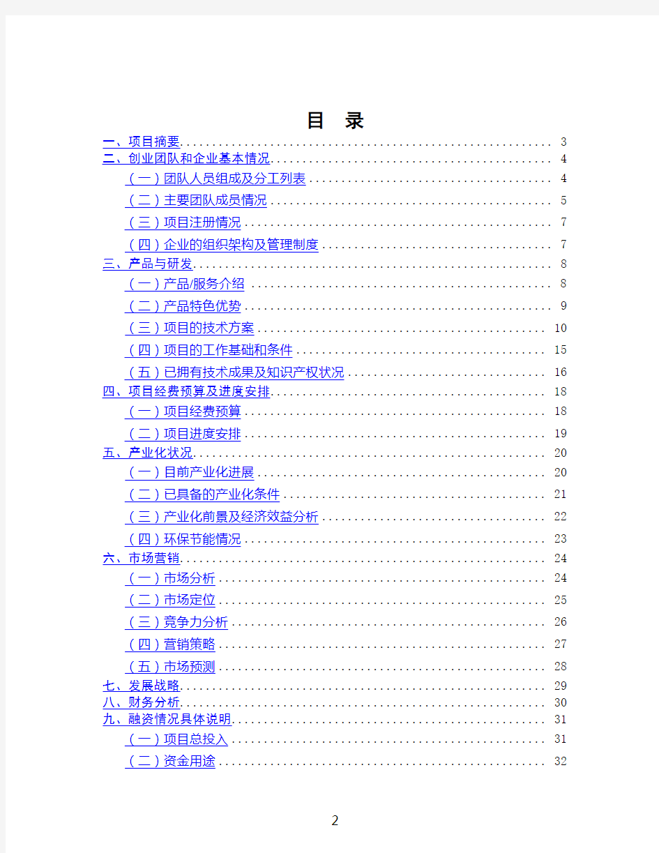 2019年度XX区创业领军人才项目申报书【模板】