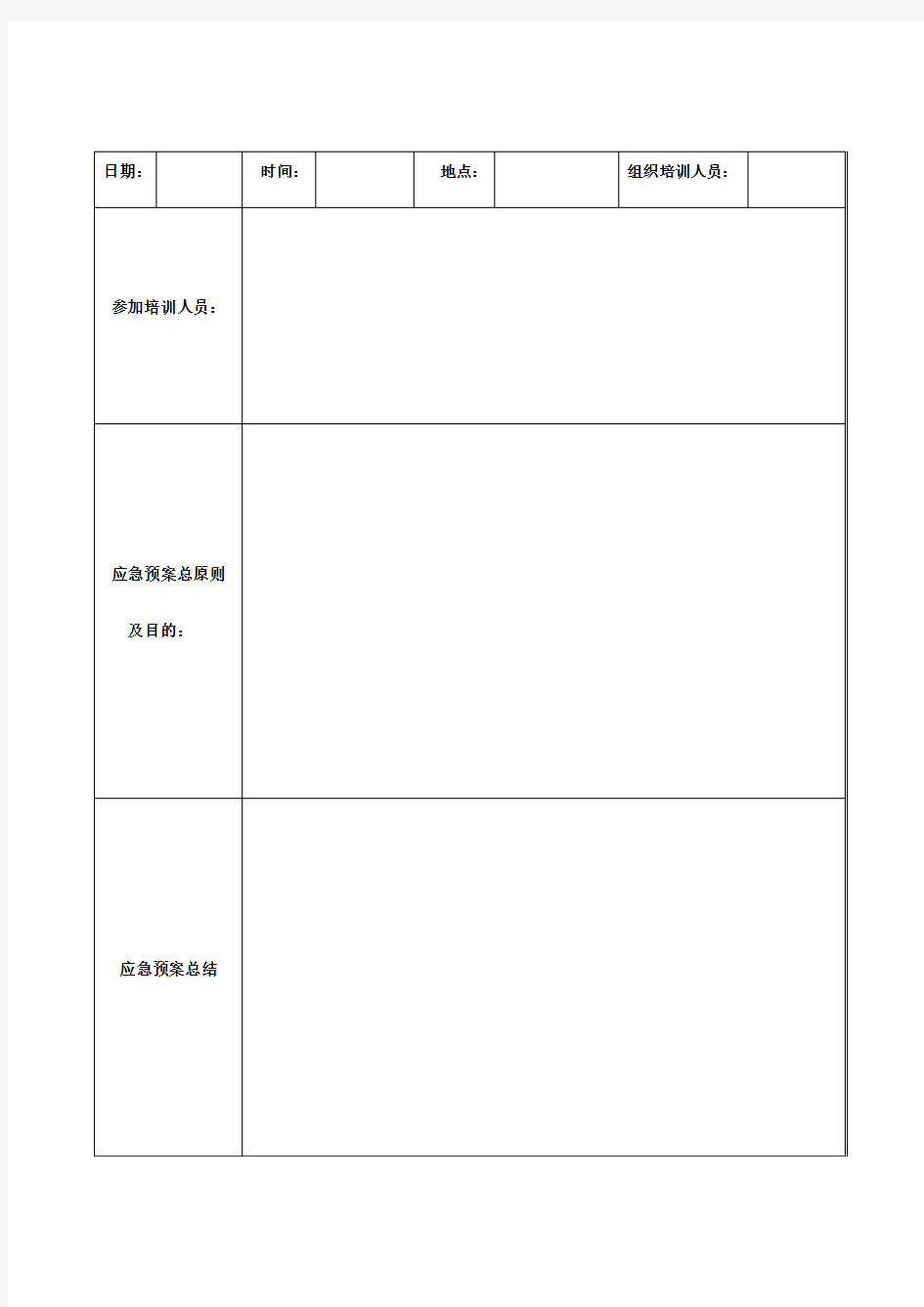 应急演练培训记录