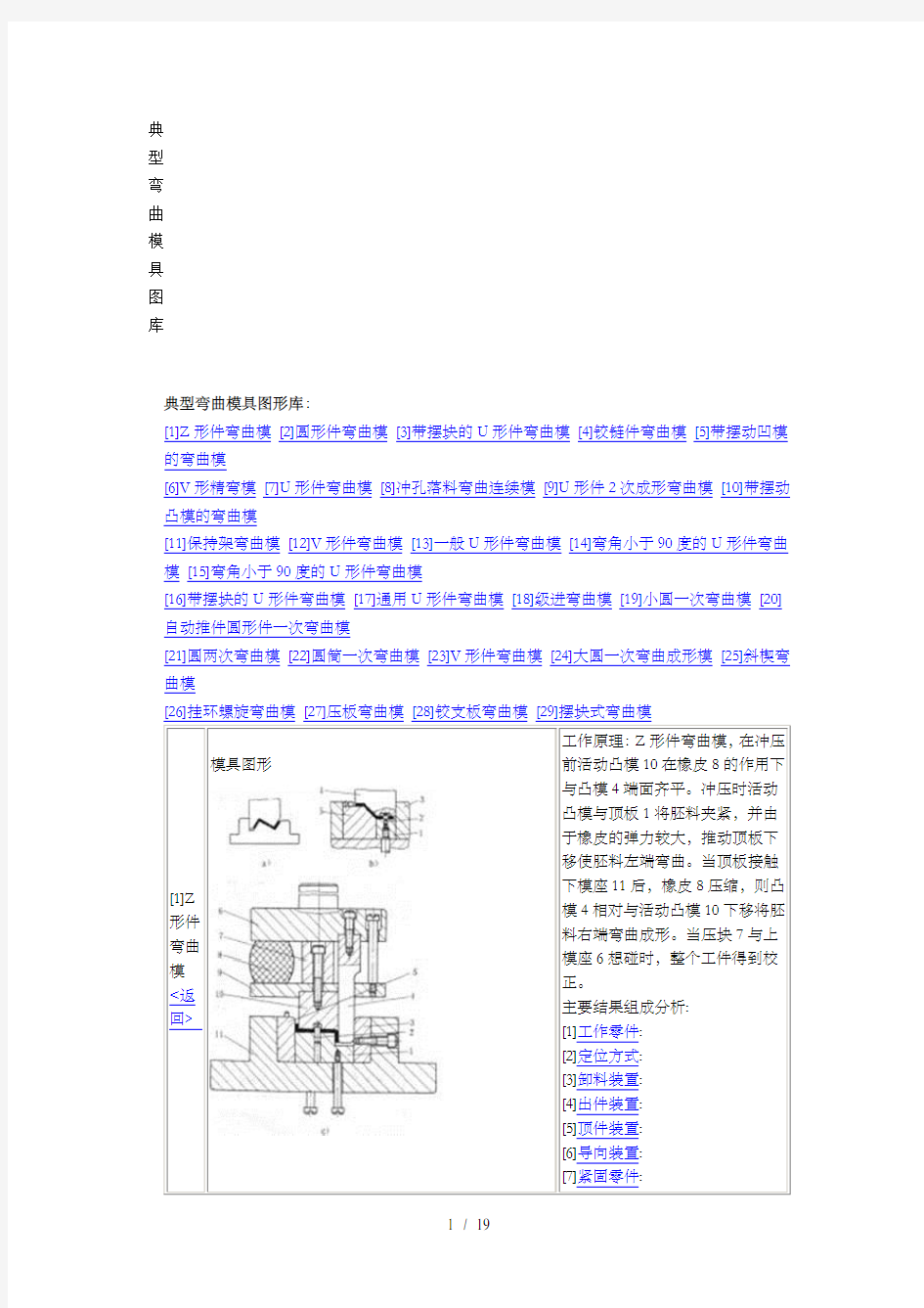 典型弯曲模具图库