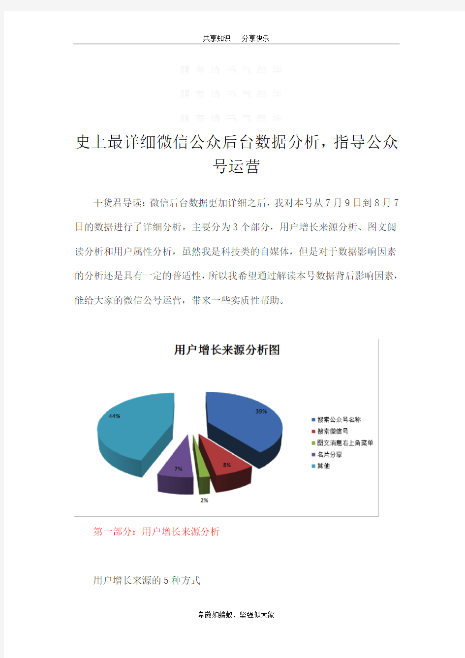 微信公众后台数据分析指导公众号运营