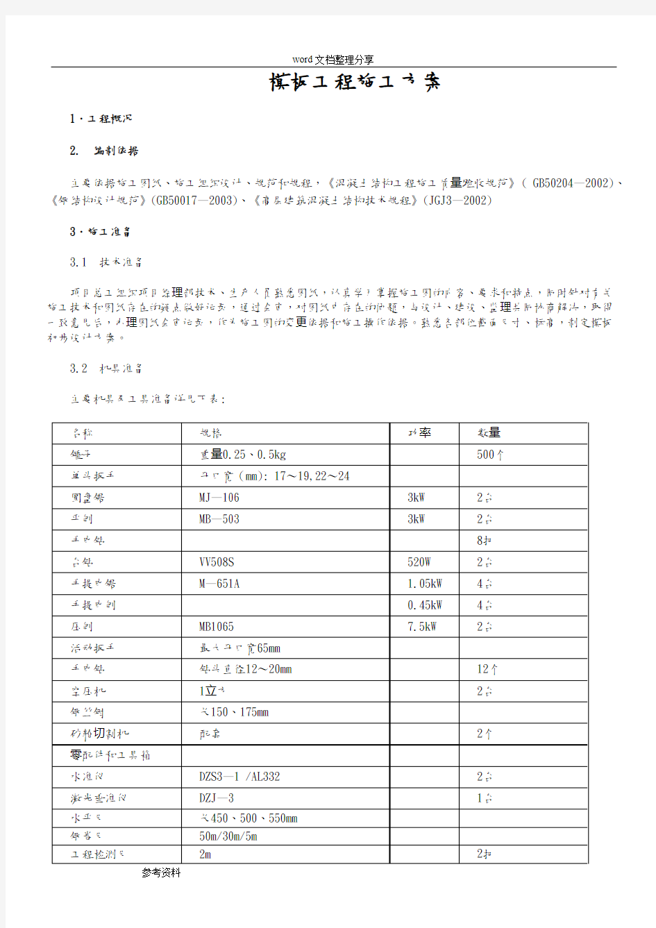 高层建筑模板工程施工设计方案