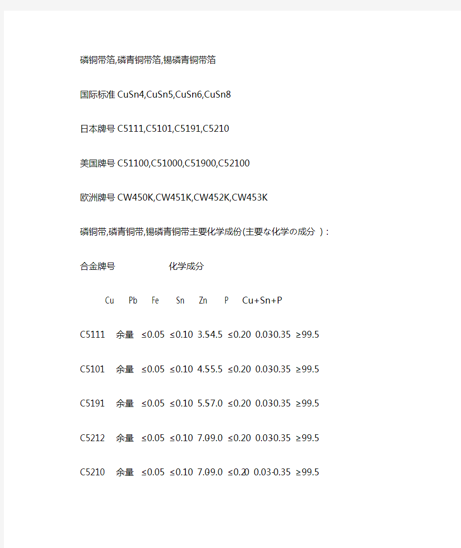 磷铜化分成分