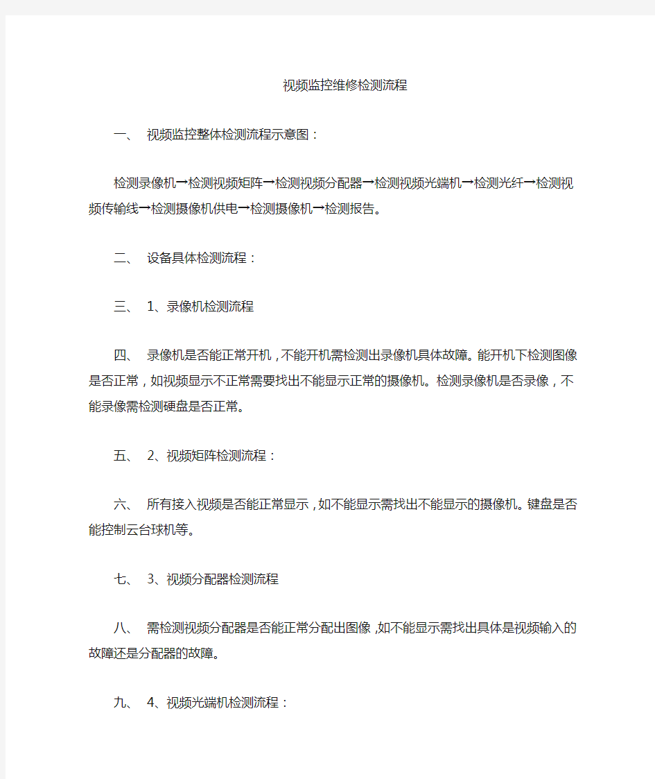 视频监控检测流程及步骤