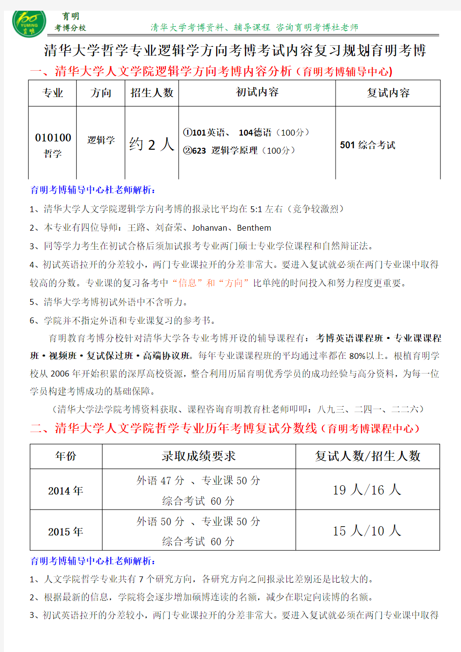 清华大学人文学院哲学专业逻辑学考博考试内容复习内部资料经验分享-育明考博