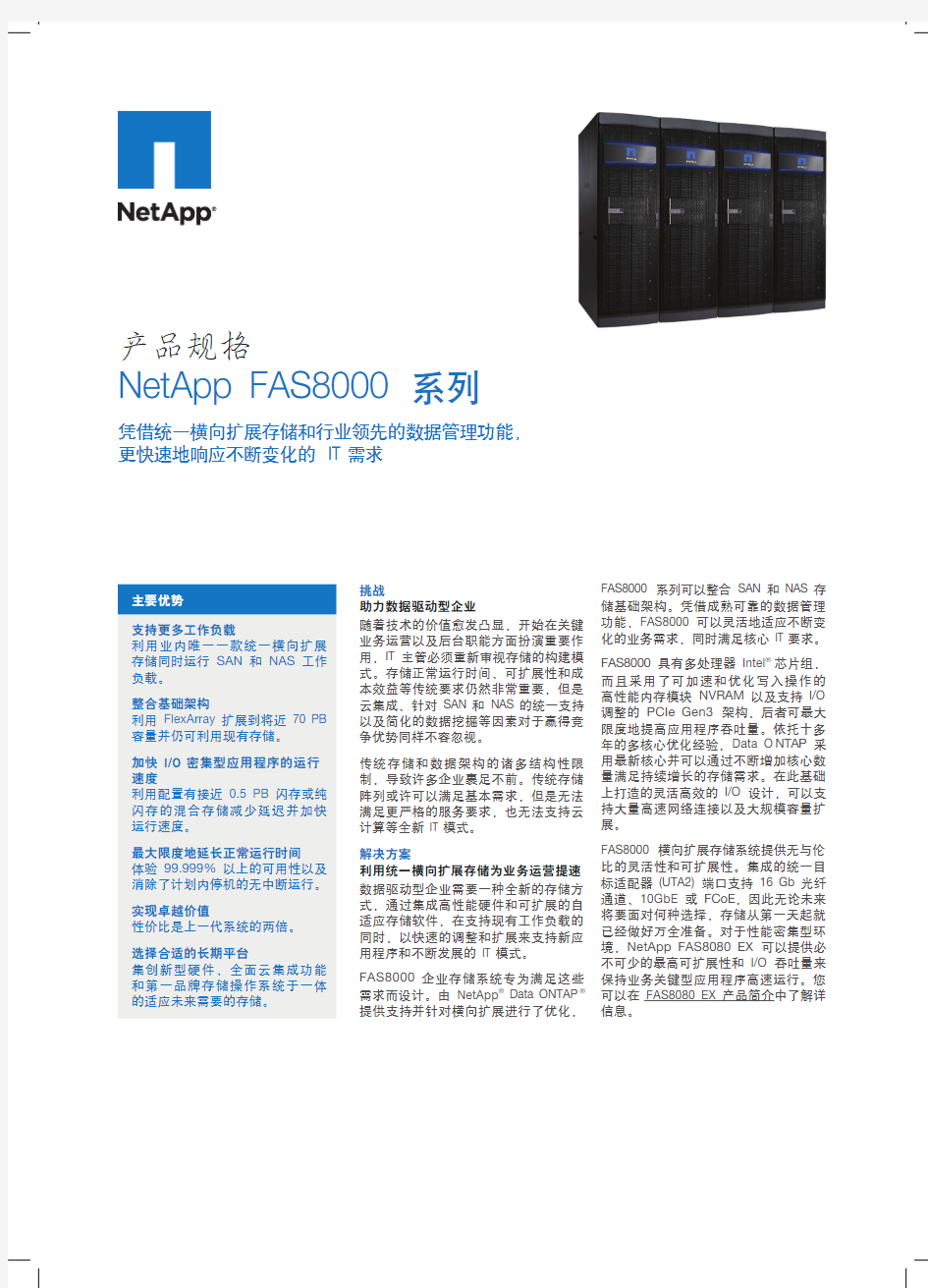 NetApp FAS8000 系列产品介绍