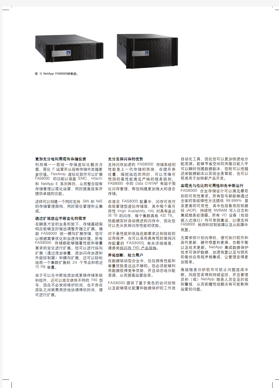 NetApp FAS8000 系列产品介绍