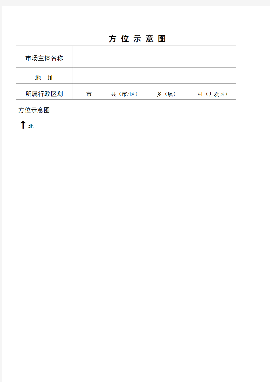 福建省市场主体住所申报承诺表