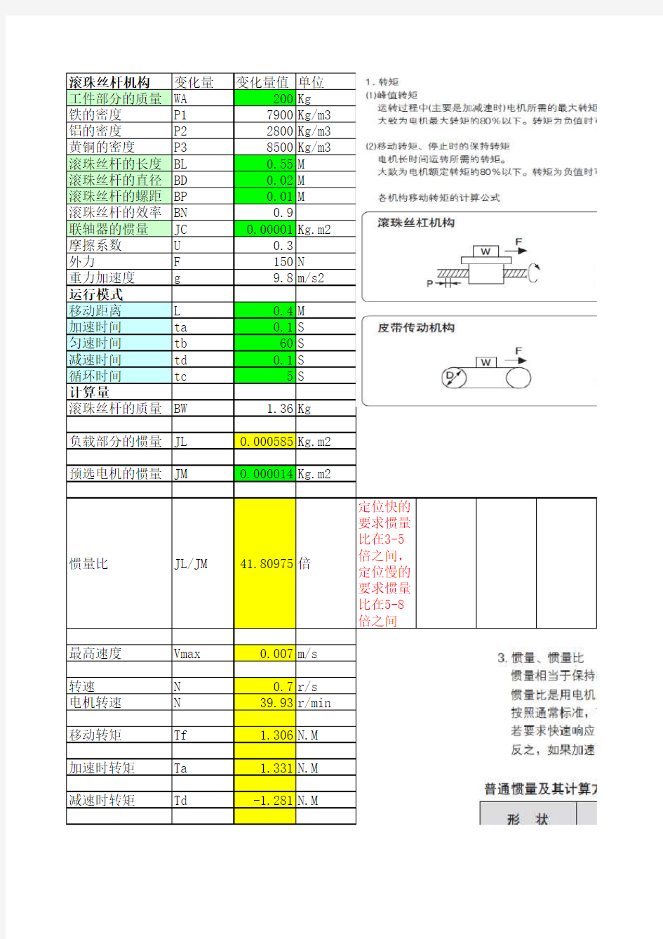 伺服电机的选型计算及应用案例介绍(包含多种情形计算)