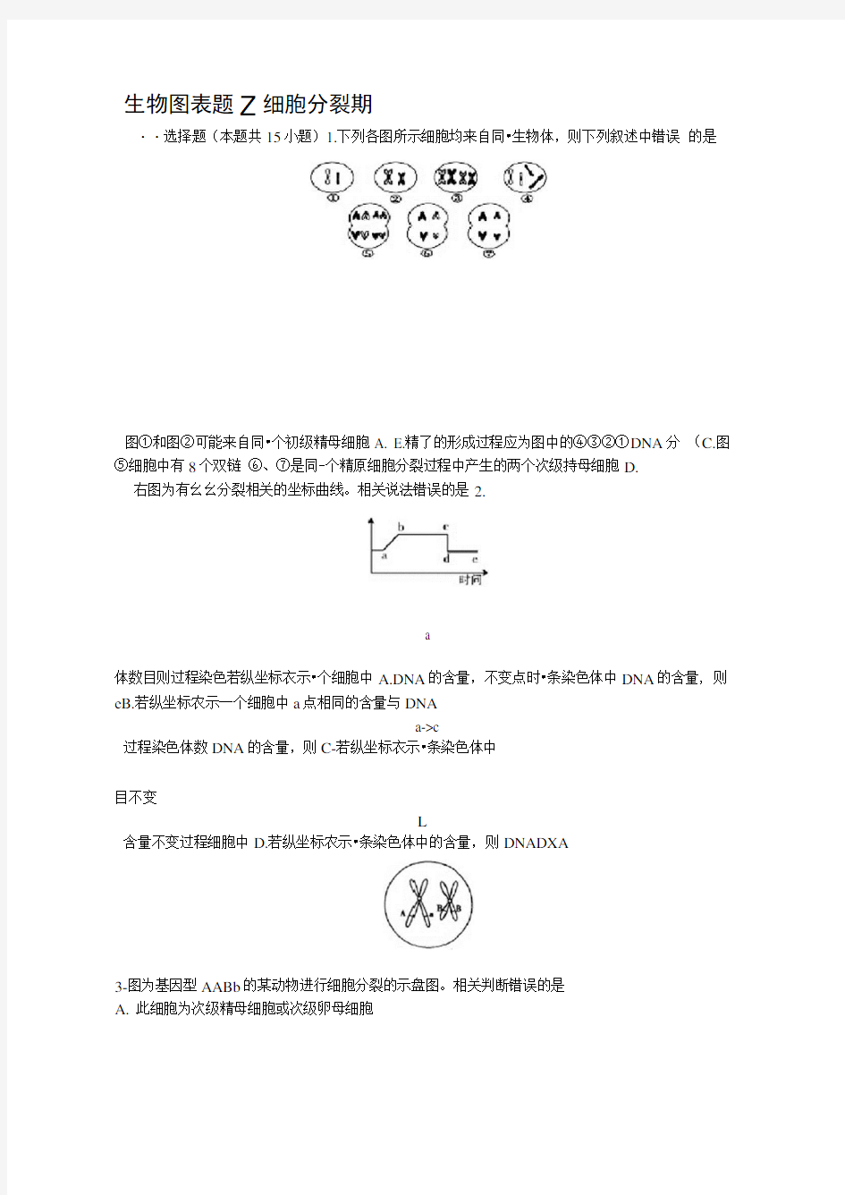 细胞分裂习题