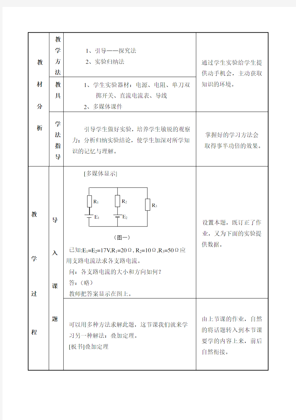 叠加定理教案