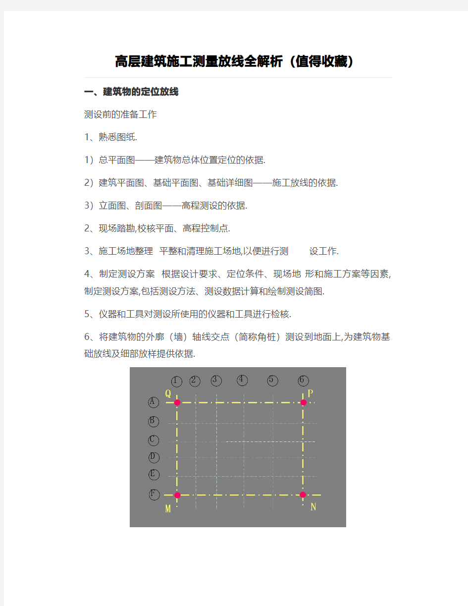 高层建筑施工测量放线全解析(值得收藏)