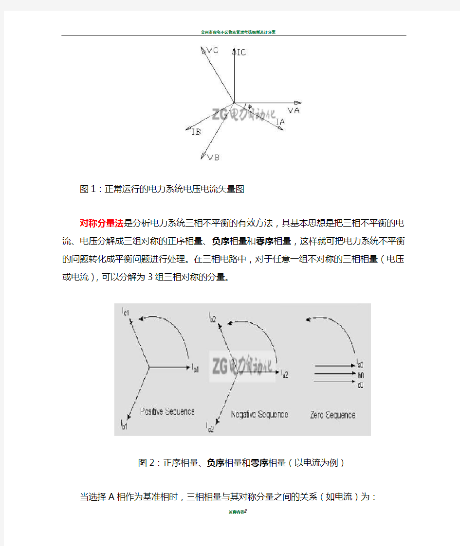 对称分量法(正序、负序、零序)