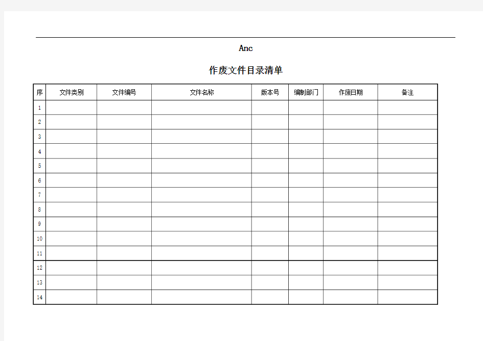 作废文件目录清单