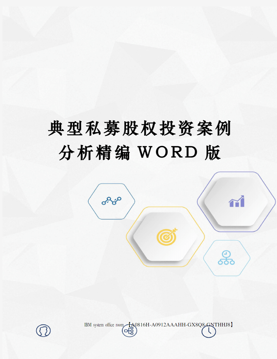 典型私募股权投资案例分析精编WORD版